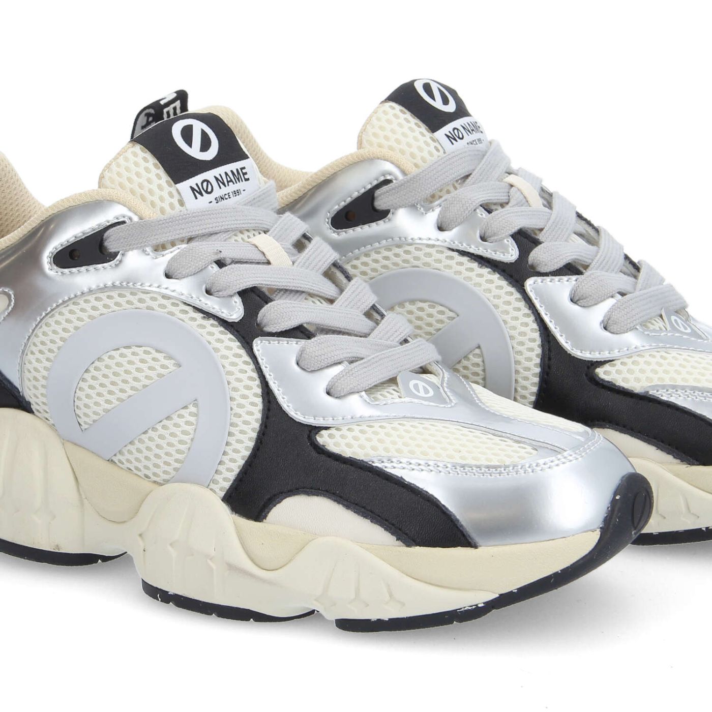 KRAZEE RUNNER M - MESH/METAL/NAPP - BIANCO/ARGENTO/NERO